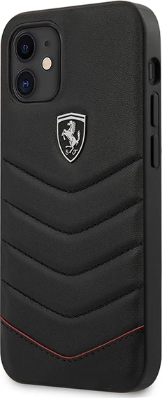 Ovitek za telefon Off Track Quilted Ferrari za iPhone 12 mini 5,4", usnje, črn