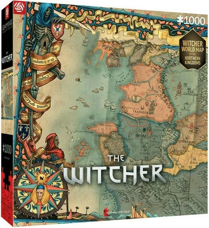 Sestavljanka Zemljevid Severnih Kraljestev The Witcher, 1000 kosov, Good Loot