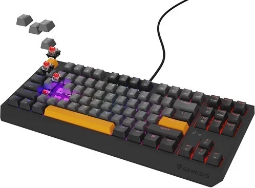 Mekaniška tipkovnica TKL z RGB, Genesis Thor 230, Outemu Red, sivo-črna