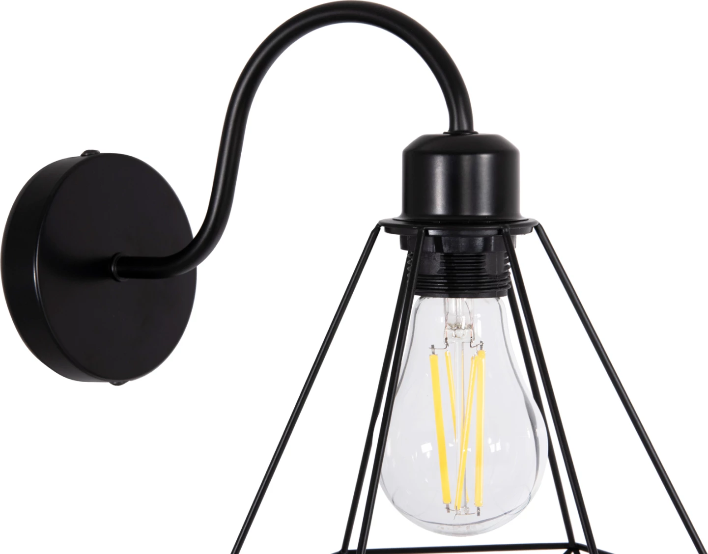 Stenska svetilka MILID, črni metal, 20x27x28 cm