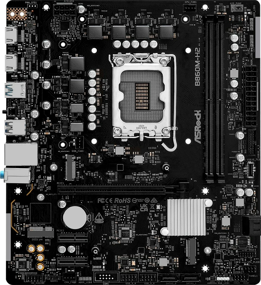 Plošča ASRock B860M-H2, LGA 1851, micro ATX, DDR5, črna