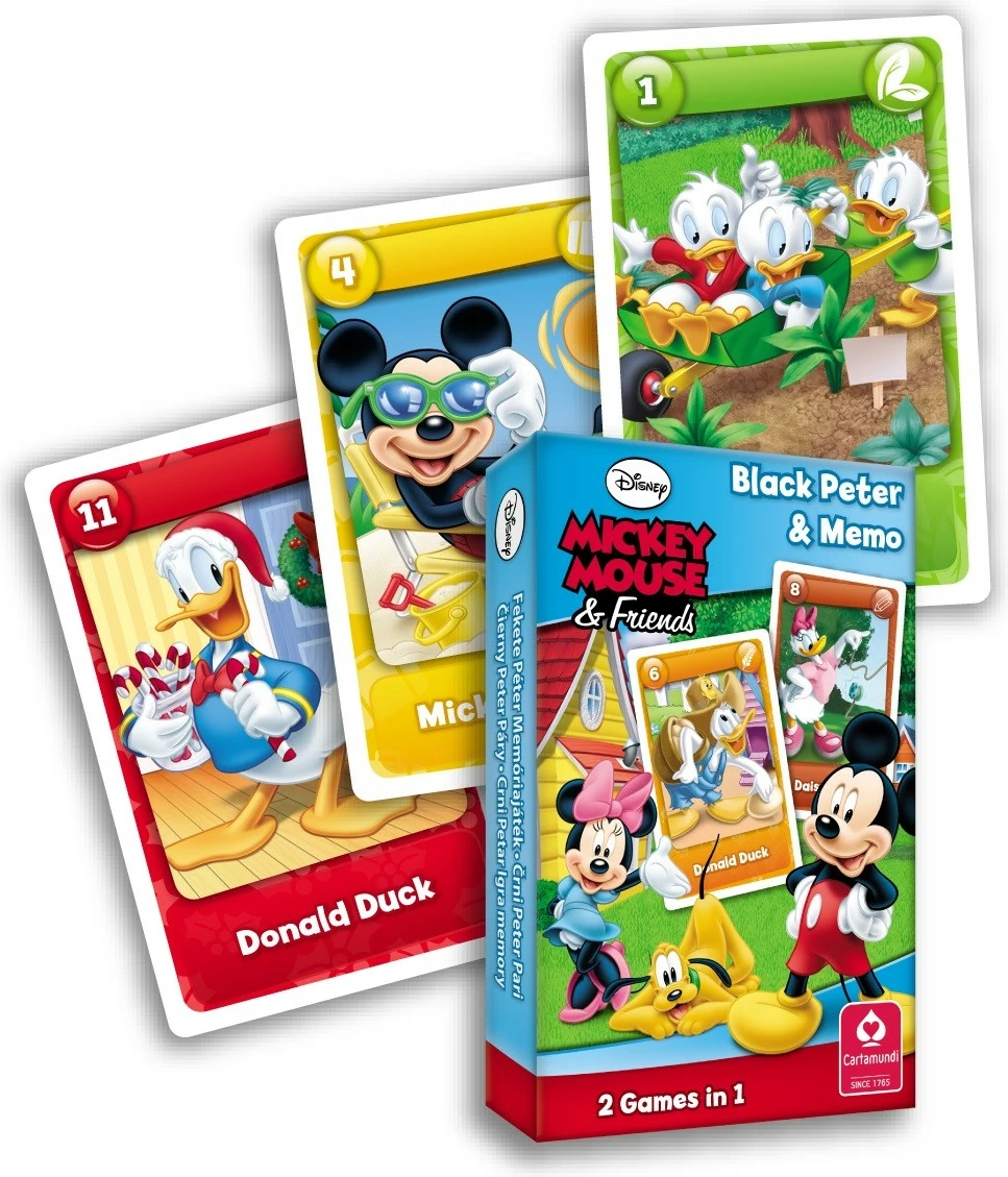 Igralne karte Cartamundi Mickey Mouse & Friends, 25 kart, za otroke, večbarvne