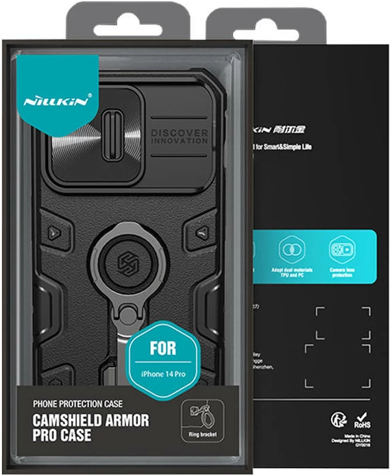 Zaščitni ovitek CamShield Armor Pro Nillkin za iPhone 14 Pro, črn