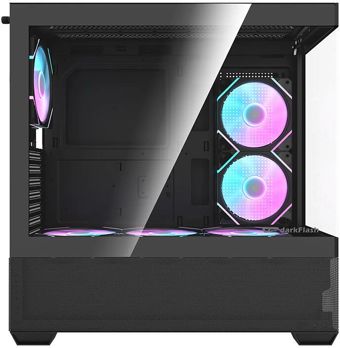 Računalniško ohišje Darkflash DS900 AIR, Midi Tower, 6 ventilatorjev ARGB, črn