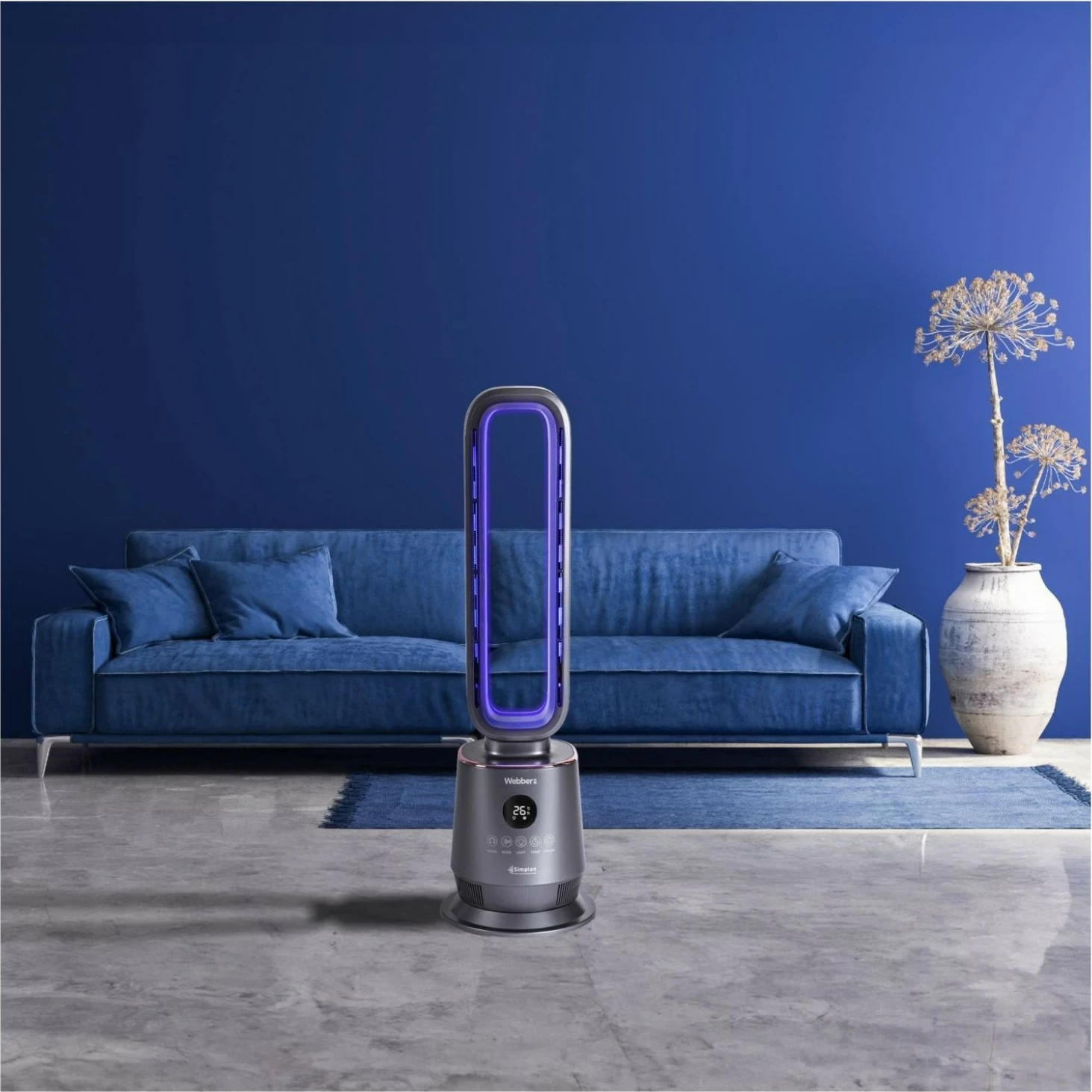 Ventilatorski grelec Webber TWB1830, 2000 W, siv