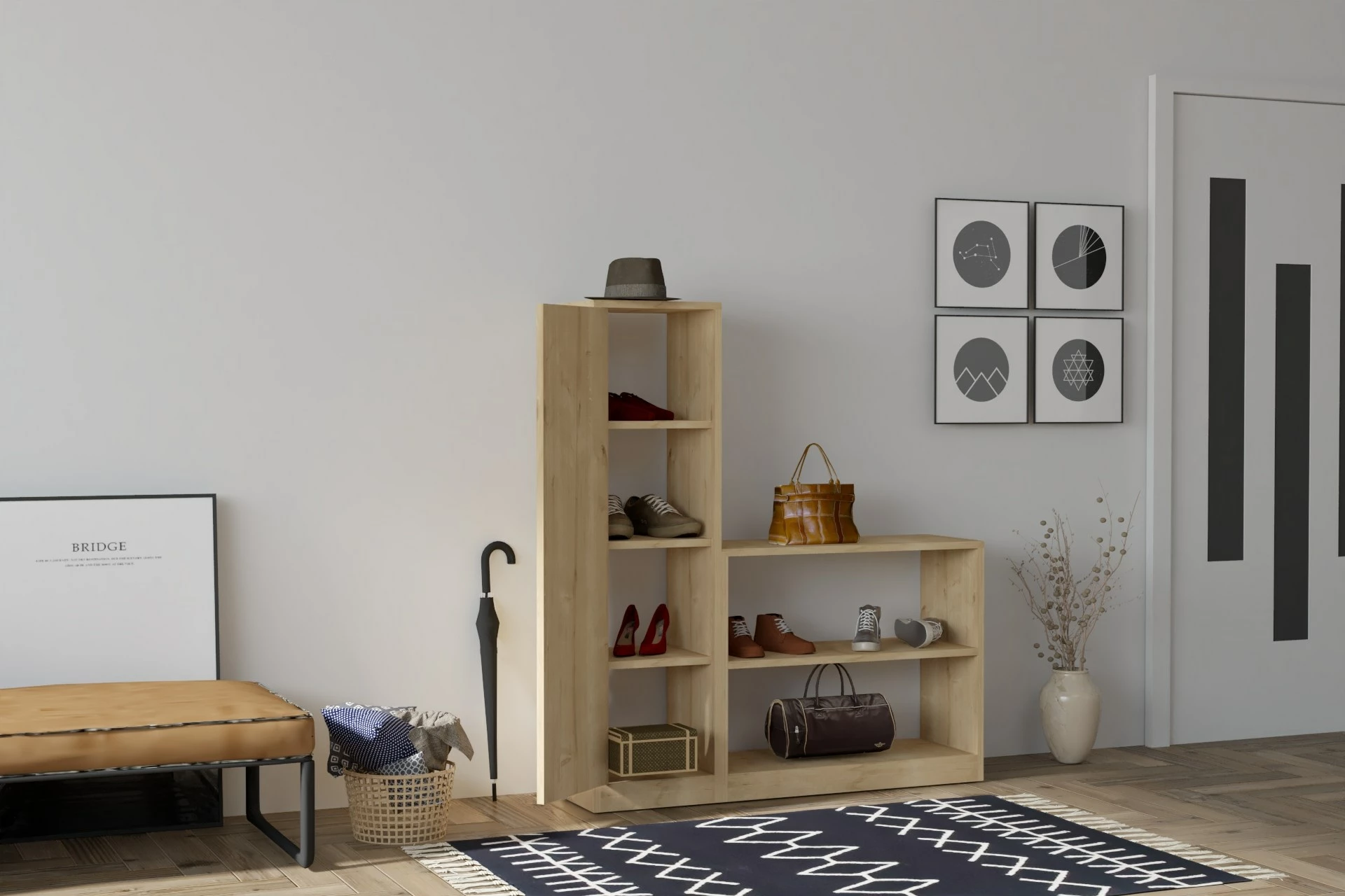 Omara za čevlje Daisy, Hanah Home, safir