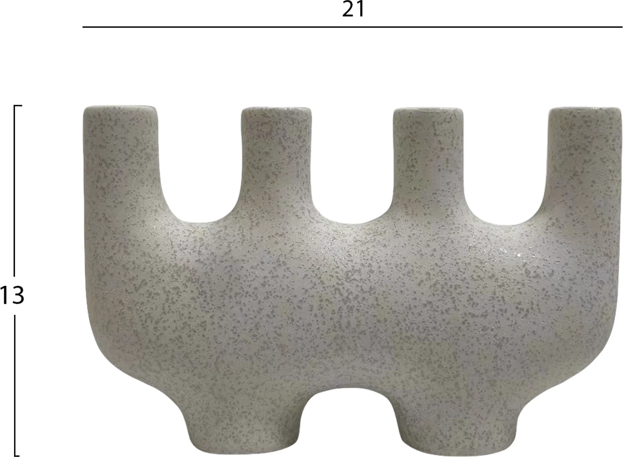 Keramična namizna dekoracija MANI FH4641.01 v beli barvi s kristalizacijo 21x6x13Hcm