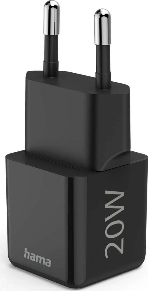 Polnilec Supermini 20W PD/QC 1x USB-C Hama, črn