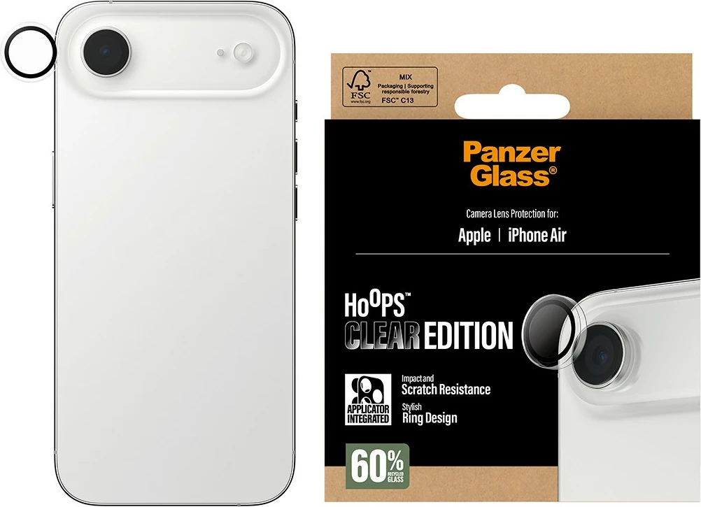 Zaščita leče PanzerGlass Hoops za iPhone Air, prozorna