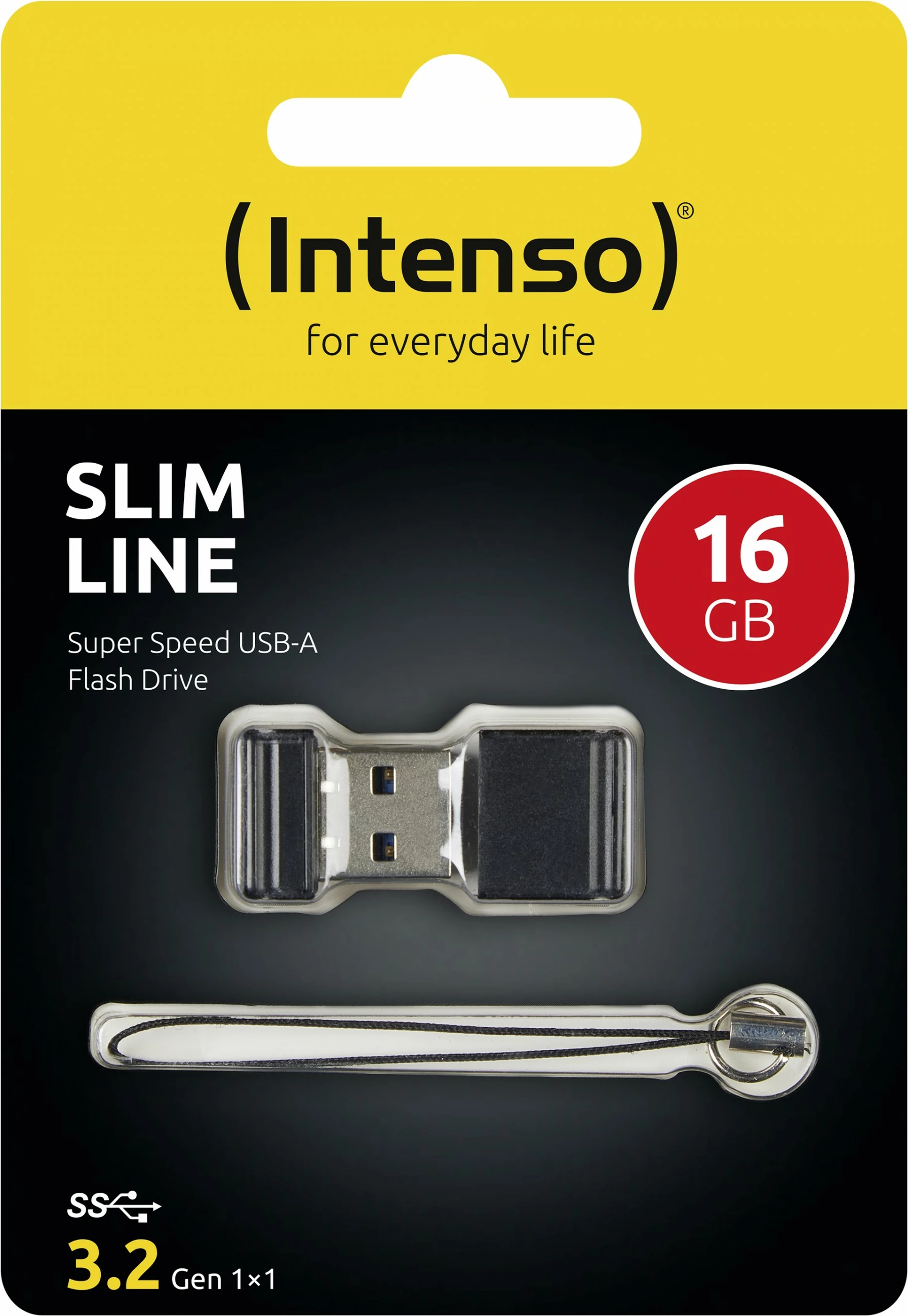 Priročna USB ključ Intenso Slim Line, 16 GB, USB Type-A, 3.2 Gen 1, črn