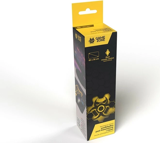 Velik podlog za miško Tracer GameZone Hexy2, črno-rumena