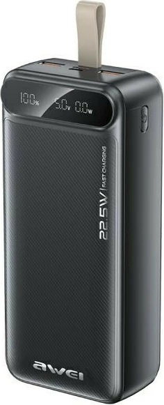 Power bank AWEI PA-12, 30.000mAh, 22,5W, LED zaslon, črn