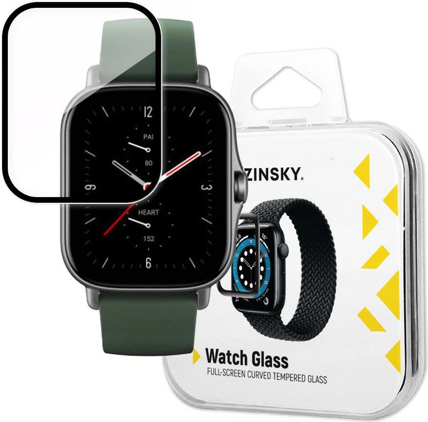Hibridno zaščitno steklo za pametno uro Wozinsky Watch Glass za Xiaomi Amazfit GTS 2E, črno