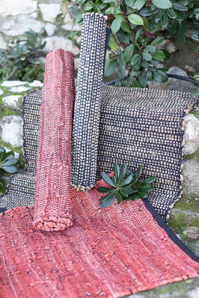 Preproga za hodnik Earth, juta in bombaž, bež in črna, 70x150 cm