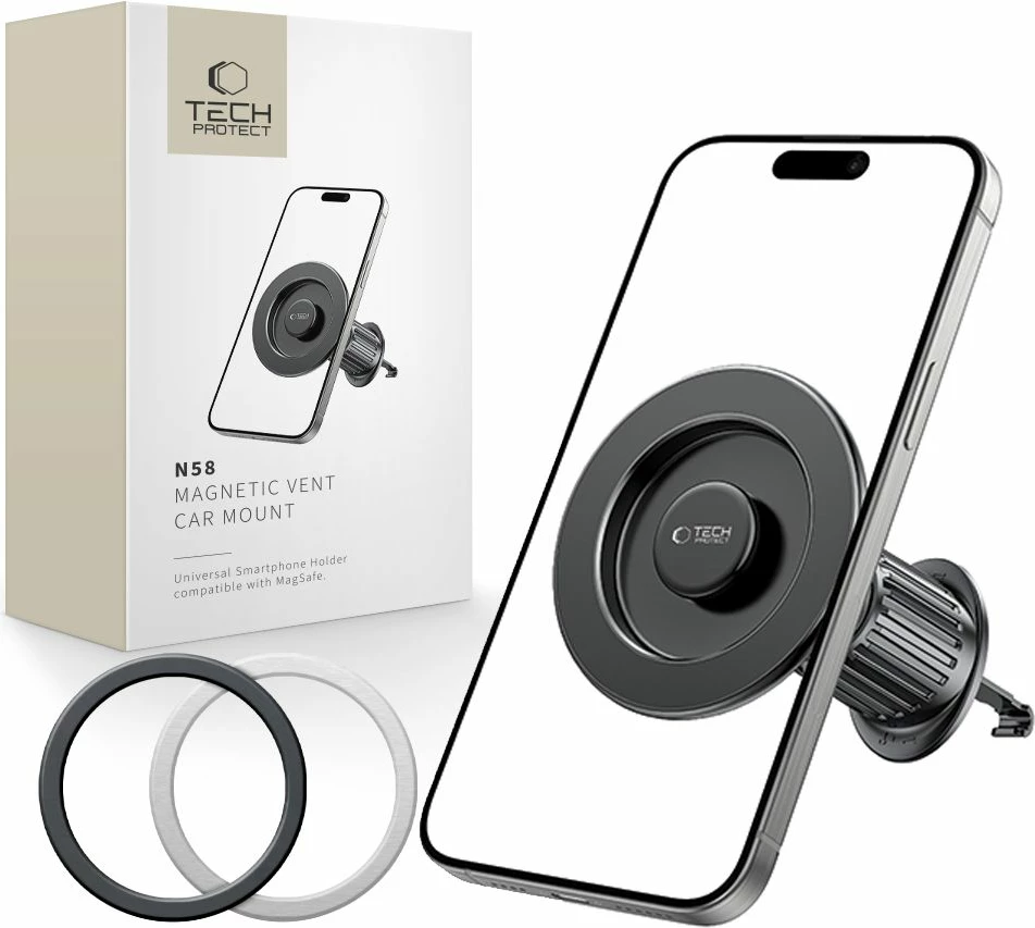 Magnetni nosilec za pametni telefon z MagSafe Tech-Protect N58, črn