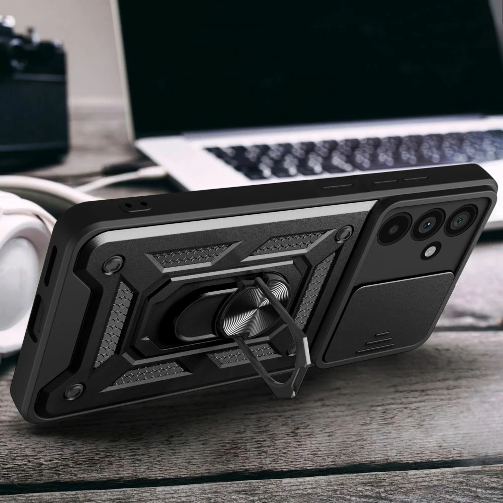 Ovitek za telefon Tech-Protect CamShield Pro za Samsung Galaxy M55 5G, črn
