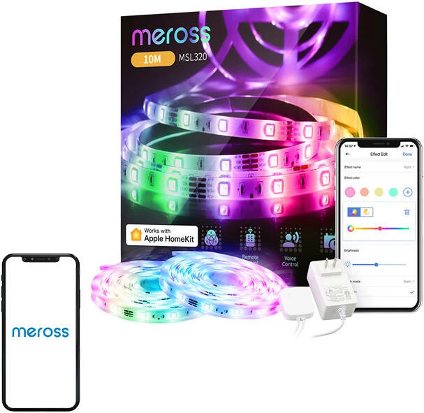 Pameten LED trak Meross MSL320, 10 m, RGB, Wi‑Fi, HomeKit
