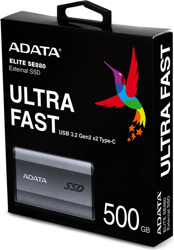 Zunanji SSD, 500 GB, Wi‑Fi, sive barve ADATA SE880