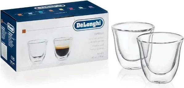 Espresso kozarec DeLonghi, 90 ml, prozoren