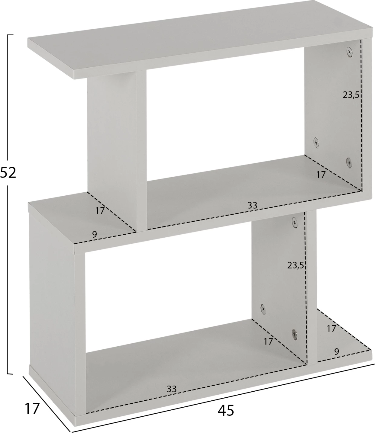 Stranska miza FH8956.13 z odlagalnimi prostori AMABELLA melamin bela 45x17x52H cm