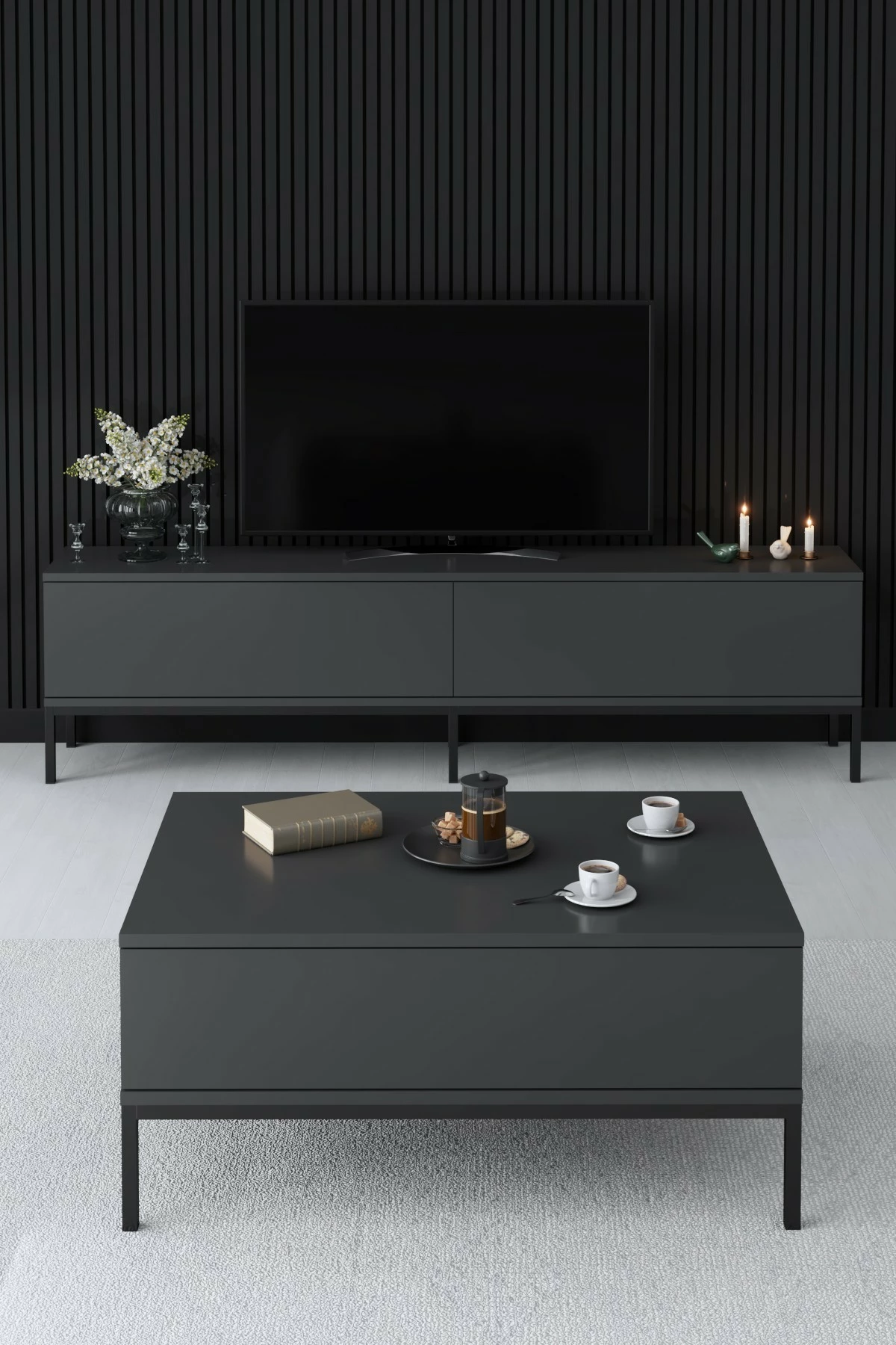 Kavna mizica Skye Decor Lord, antracit, črn