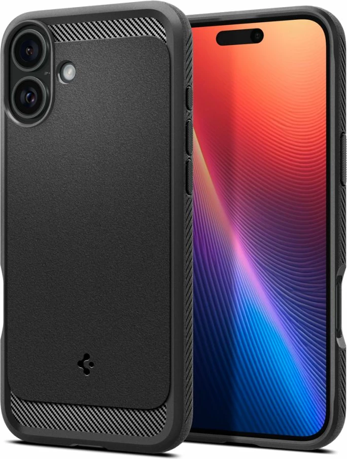 Ovitek za telefon Rugged Armor MagSafe Spigen za iPhone 16, črn