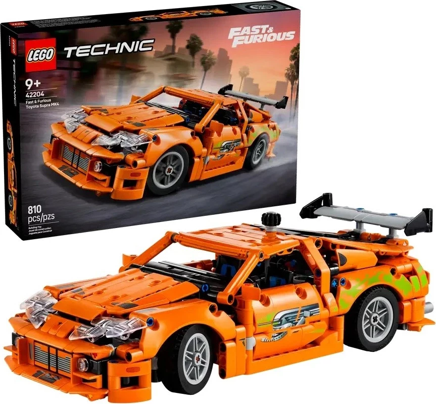 Detajni model Toyota Supra MK4 Fast & Furious, LEGO Technic, 810 delov, oranžna