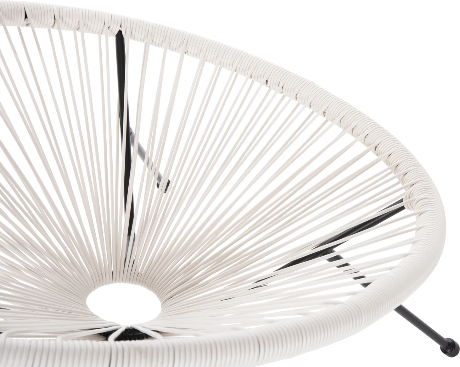 Gugalni stol za zunanjo uporabo tipa gnezdo ACAPULCO FH5872.12 črna kovina-sintetični ratan v beli barvi 71x72x80Hcm.