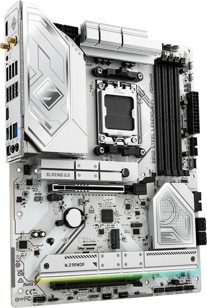 Matična plošča Asrock B850 Steel Legend WiFi, Socket AM5, ATX, bela