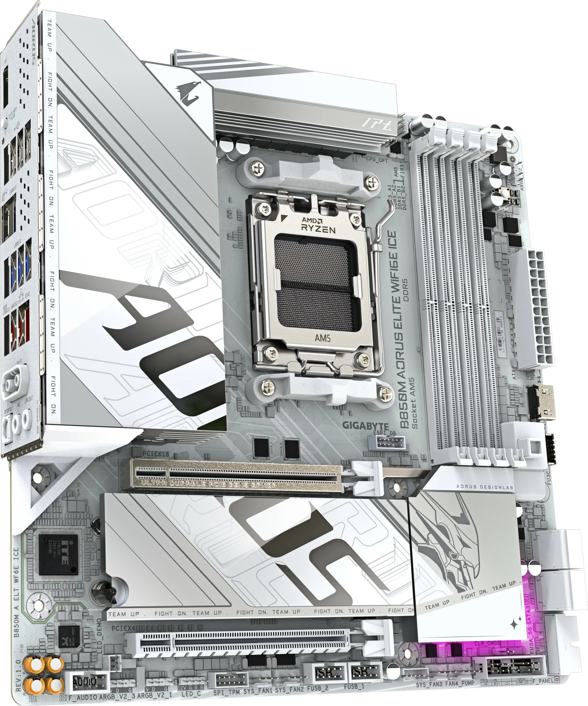 Plošča za matično ploščo Gigabyte B850M A ELT WF6E ICE, Socket AM5, micro ATX