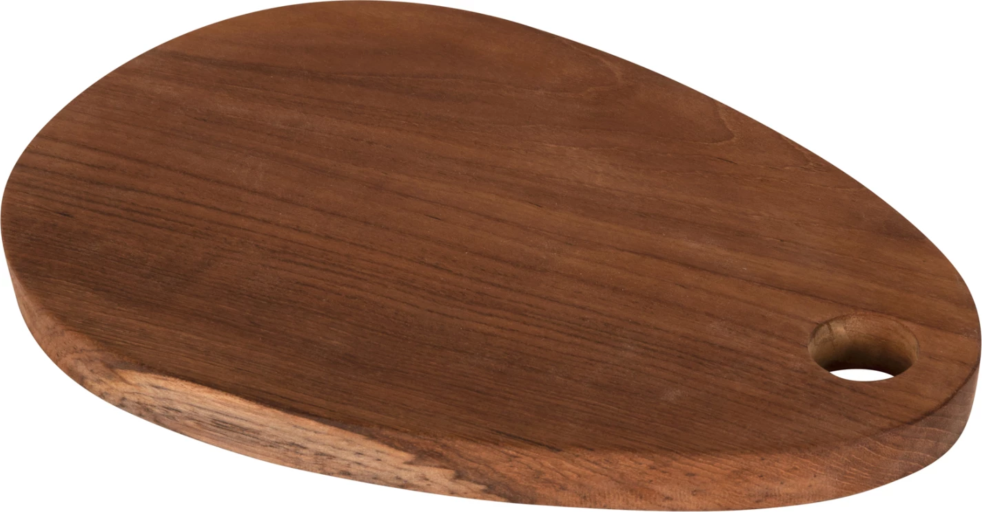 Deska za rezanje za kuhinjo FH4288 iz tikovine v naravni barvi - z luknjo za obešanje 20,5x30,5x2Hcm