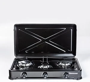 Kuhinjska plošča z 3 gorilniki Ravanson K-03TB, 60 cm, črna