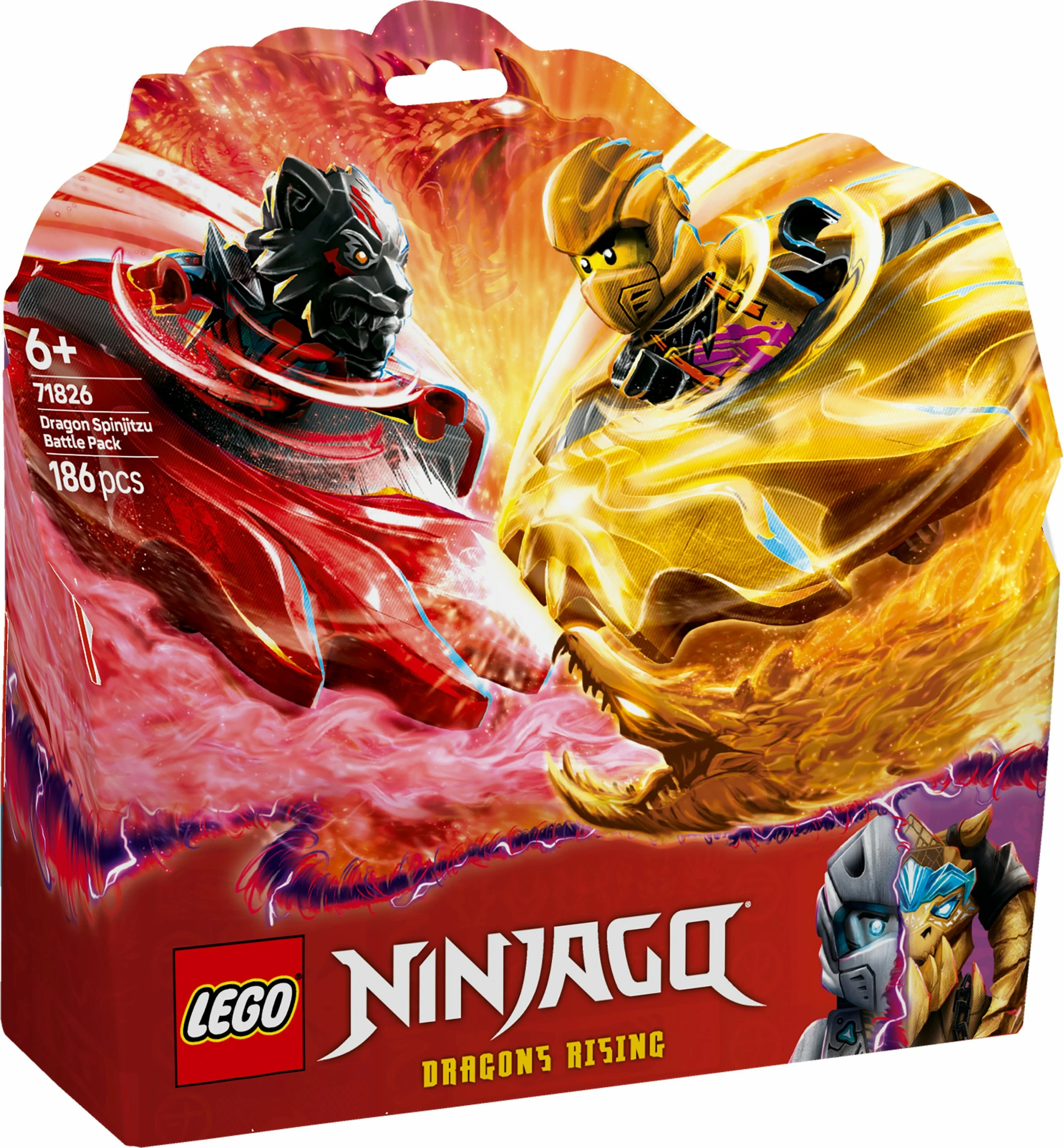 Komplet za gradnjo Ninjago Dragon Spinjitzu Battle Pack 71826, 186 delov, večbarven