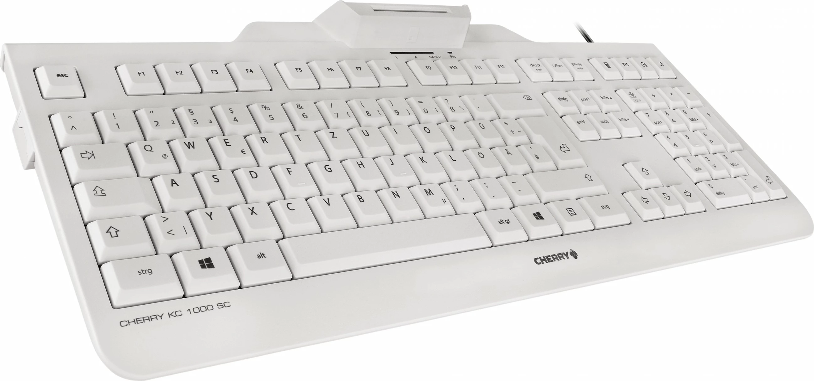 Polna tipkovnica Cherry KC 1000 SC, žična, USB, QWERTZ, siva