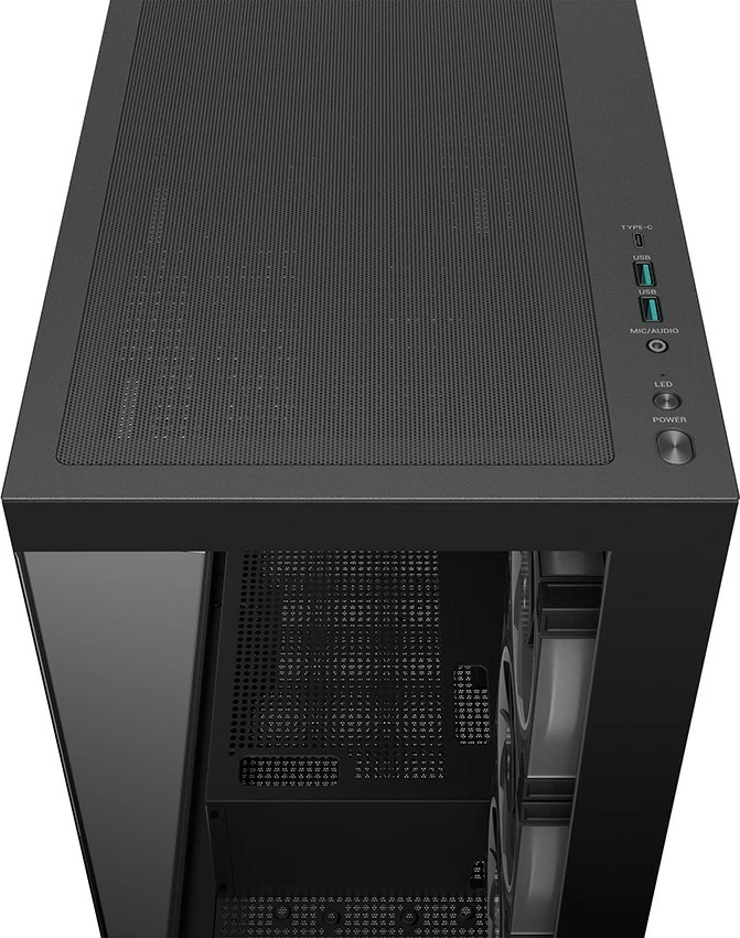 Računalniško ohišje Deepcool CG580 4F V2, midi tower, kaljeno steklo, RGB, črno