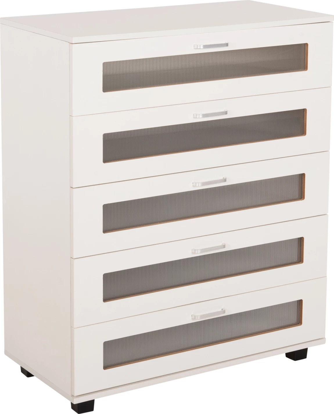 Komoda s predali THORGAN FH9881.03 melamin v beli barvi-5 predalov 80Χ40Χ100Hcm