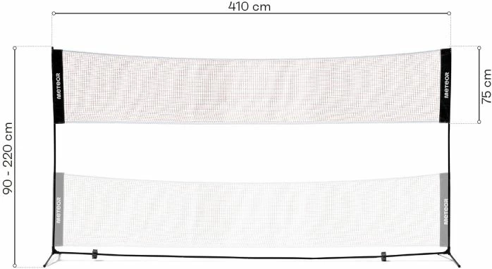 Prenosna mreža za badminton, Meteor, unisex, rdeča