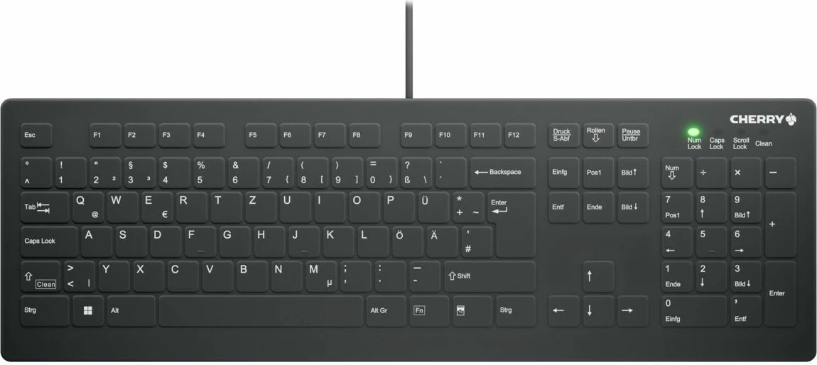Medicinska tipkovnica Cherry AK-C8112, polna velikost, žična, USB, IP68, črna, bela