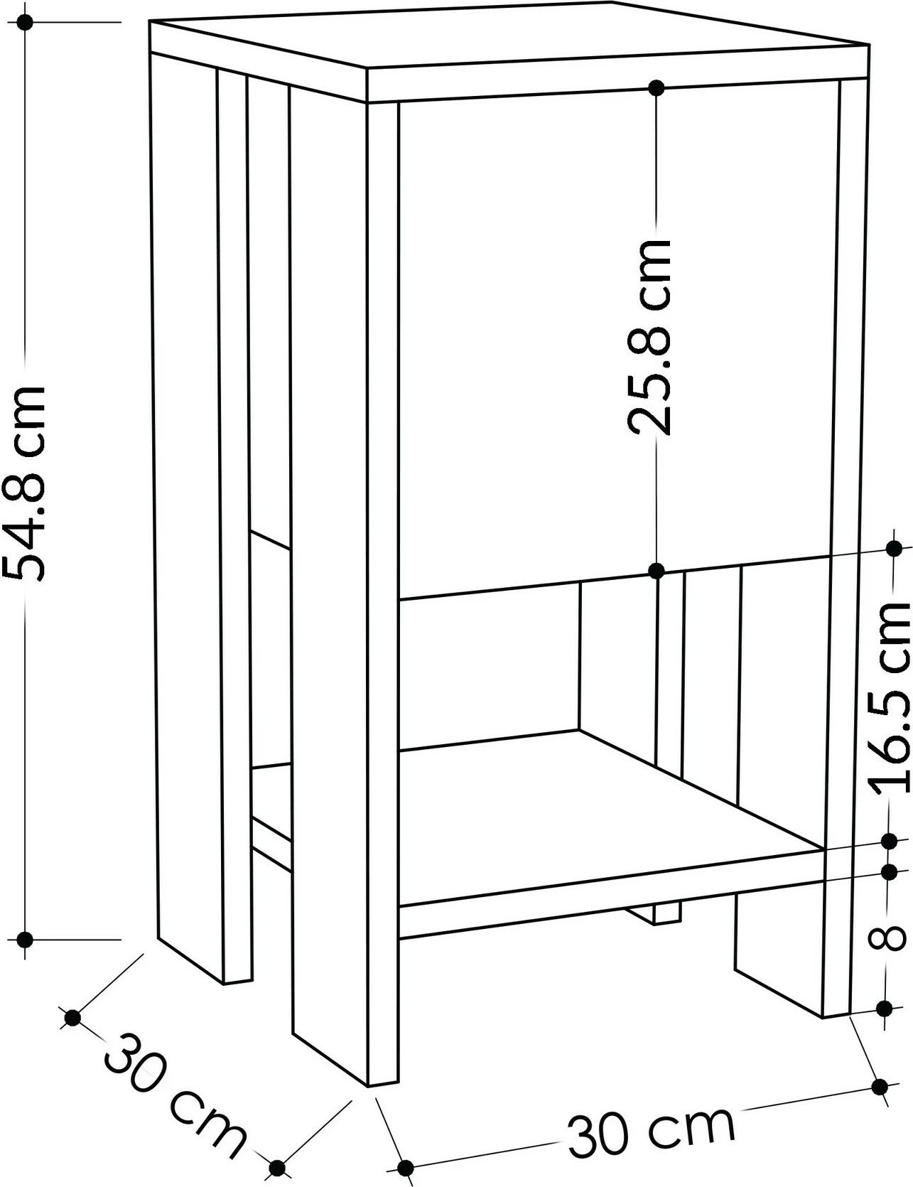 Nočna omarica Skye Decor, barva Hitit, Ema