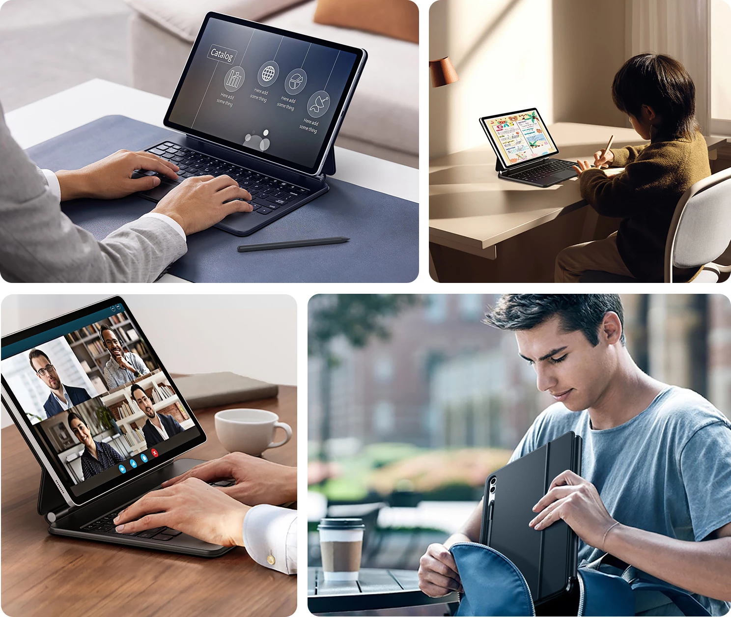 Ovitek z Bluetooth tipkovnico Dux Ducis MK Series za Samsung Galaxy Tab S9+, S8+, S7+, črn