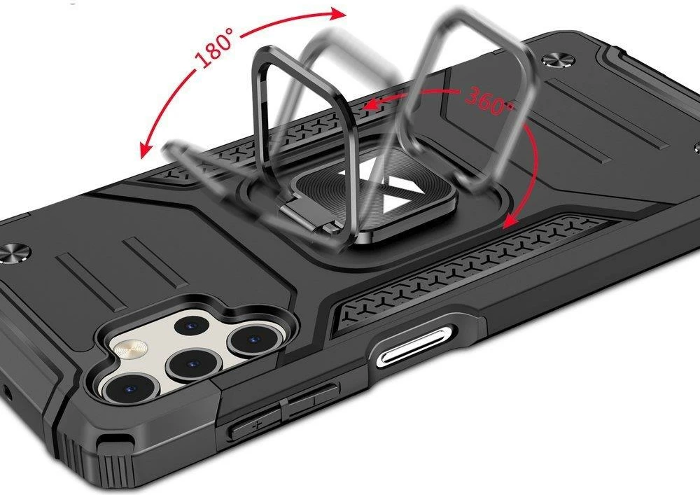 Zaščitni ovitek z magnetnim nosilcem Wozinsky Ring Armor za Samsung Galaxy A73, črn