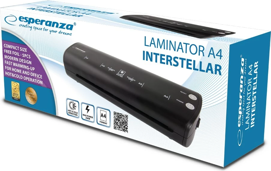 Laminator A4 Esperanza, črn