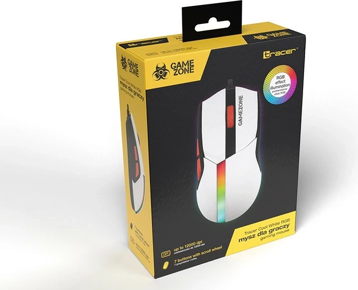 Igralni miš Tracer GameZone COOL, RGB, 12.000 dpi, bela