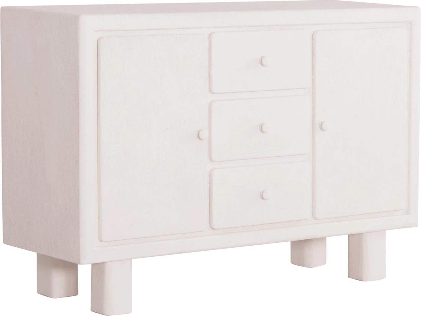 Buffet serije Santorini FH18048 MDF v barvi umazano bele - 3 predali & 2 vrata 120x38x80Hcm