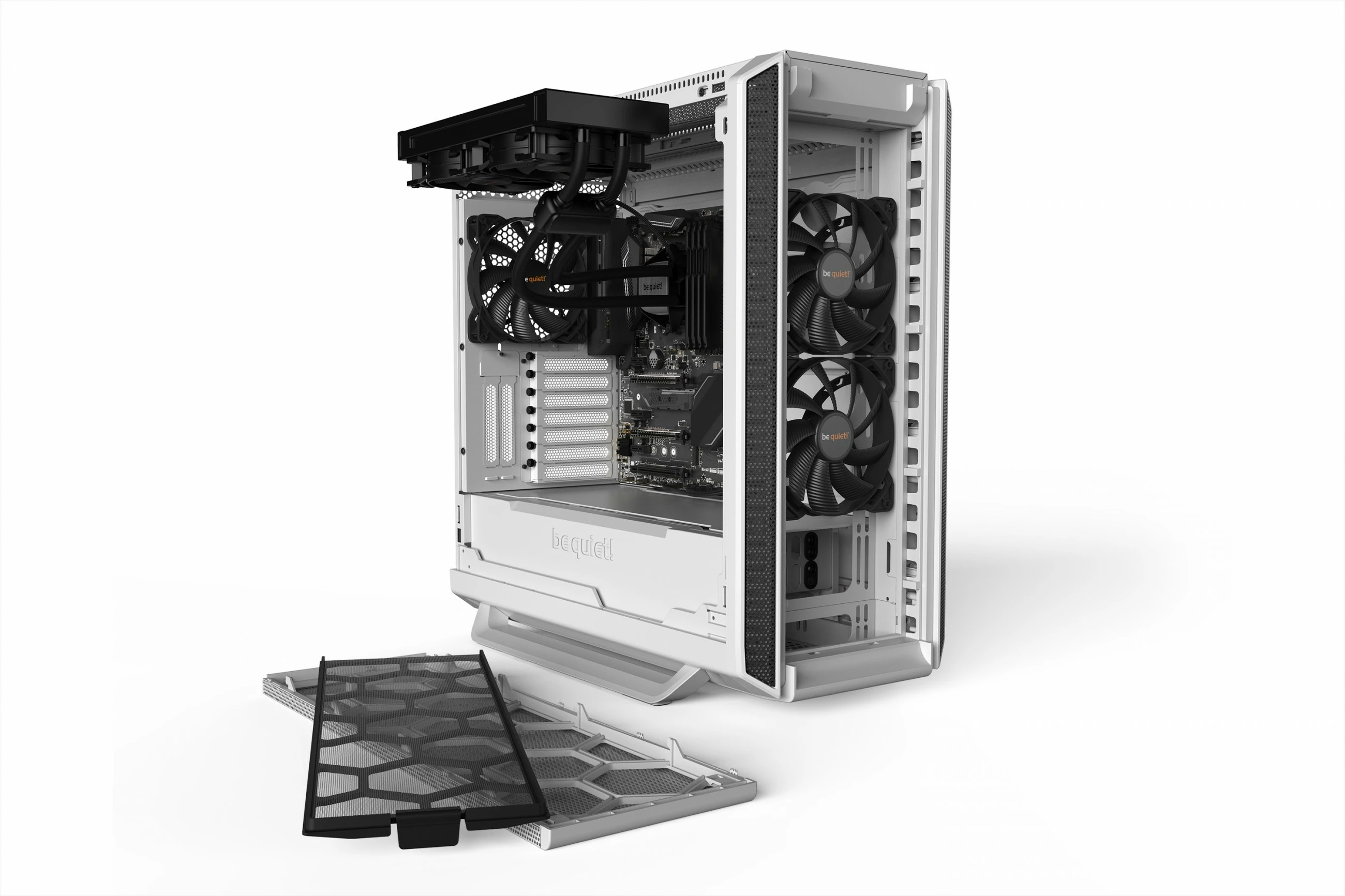 Kompaktna ohišje Silent Base 802, Be Quiet!, Midi Tower, ATX/EATX/micro ATX/Mini-ITX, belo