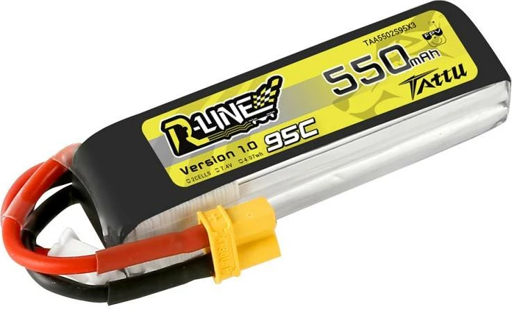 Baterija Tattu R-Line 550mAh 7,4V 95C 2S1P XT30