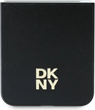 Ovitek za Samsung Galaxy Z Flip 6, DKNY, eko usnje, črn