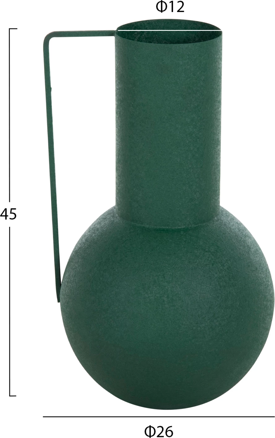 Dekorativna vaza Flagon FH4260.03 kovinska v zeleni barvi Φ26x45Hcm