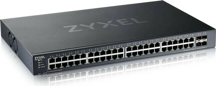 Upravljano omrežno stikalo Zyxel XGS1935-52-EU0101F, 48 priključkov Gigabit, 4 SFP+ 10GbE, 1U rack, črno