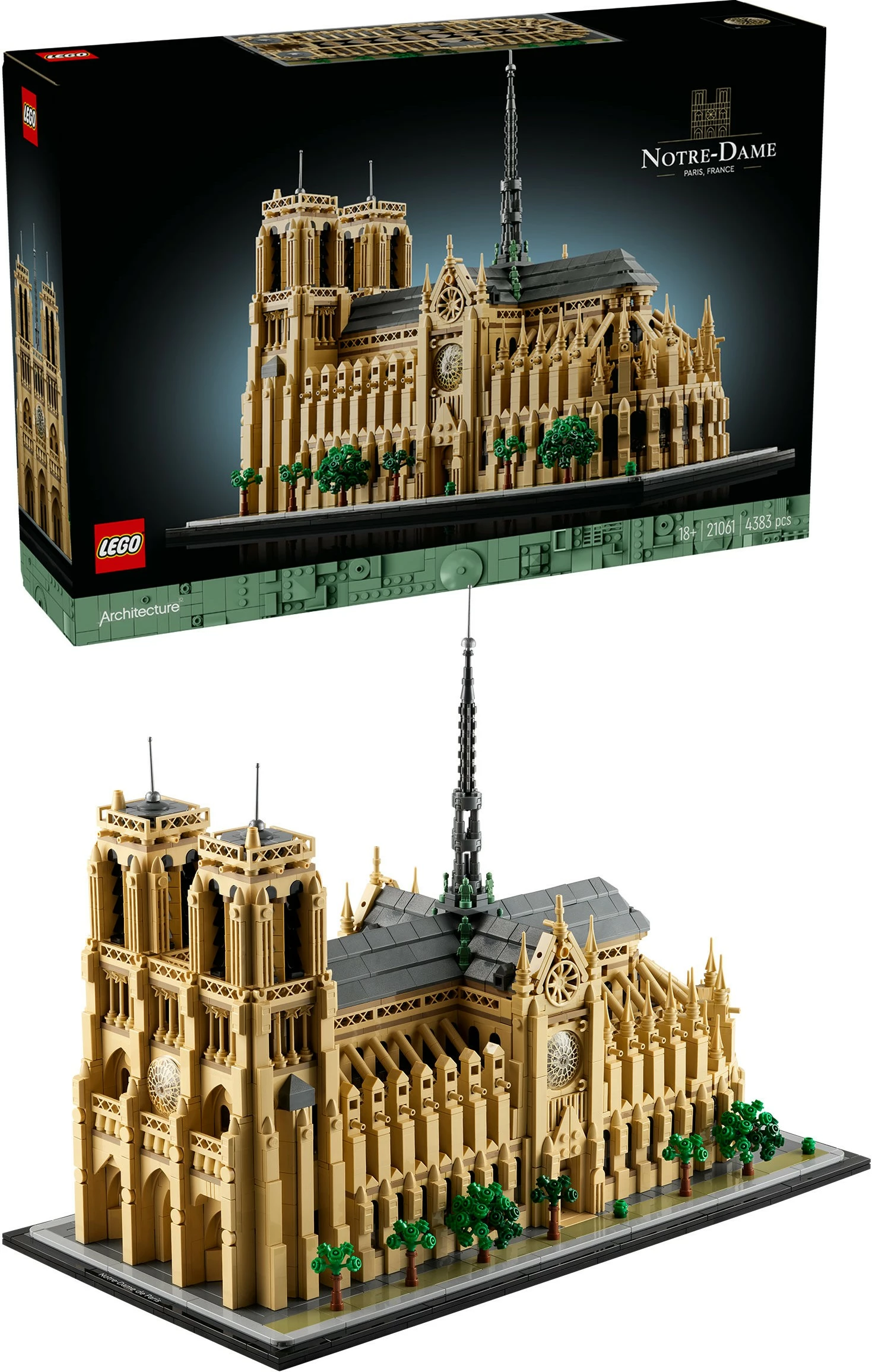 Model Notre-Dame de Paris, LEGO Architecture, 4383 kosov, plastika, večbarven